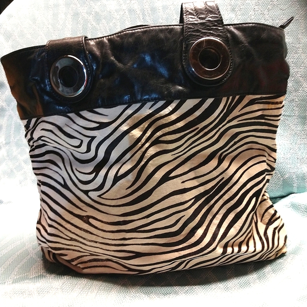 Aqua Madonna leather zebra bag. Gently used.